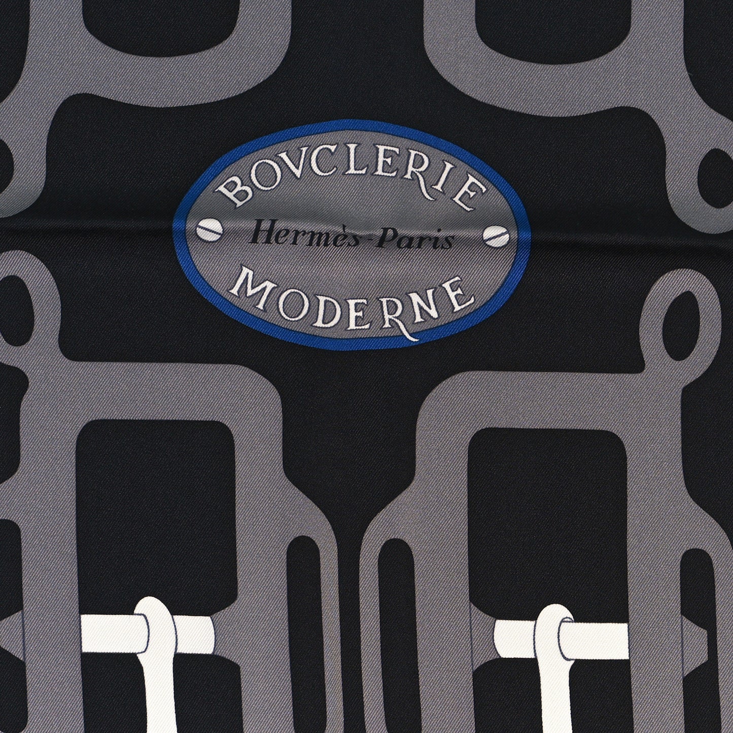 Silk Bouclerie Moderne Scarf 90 Bleu