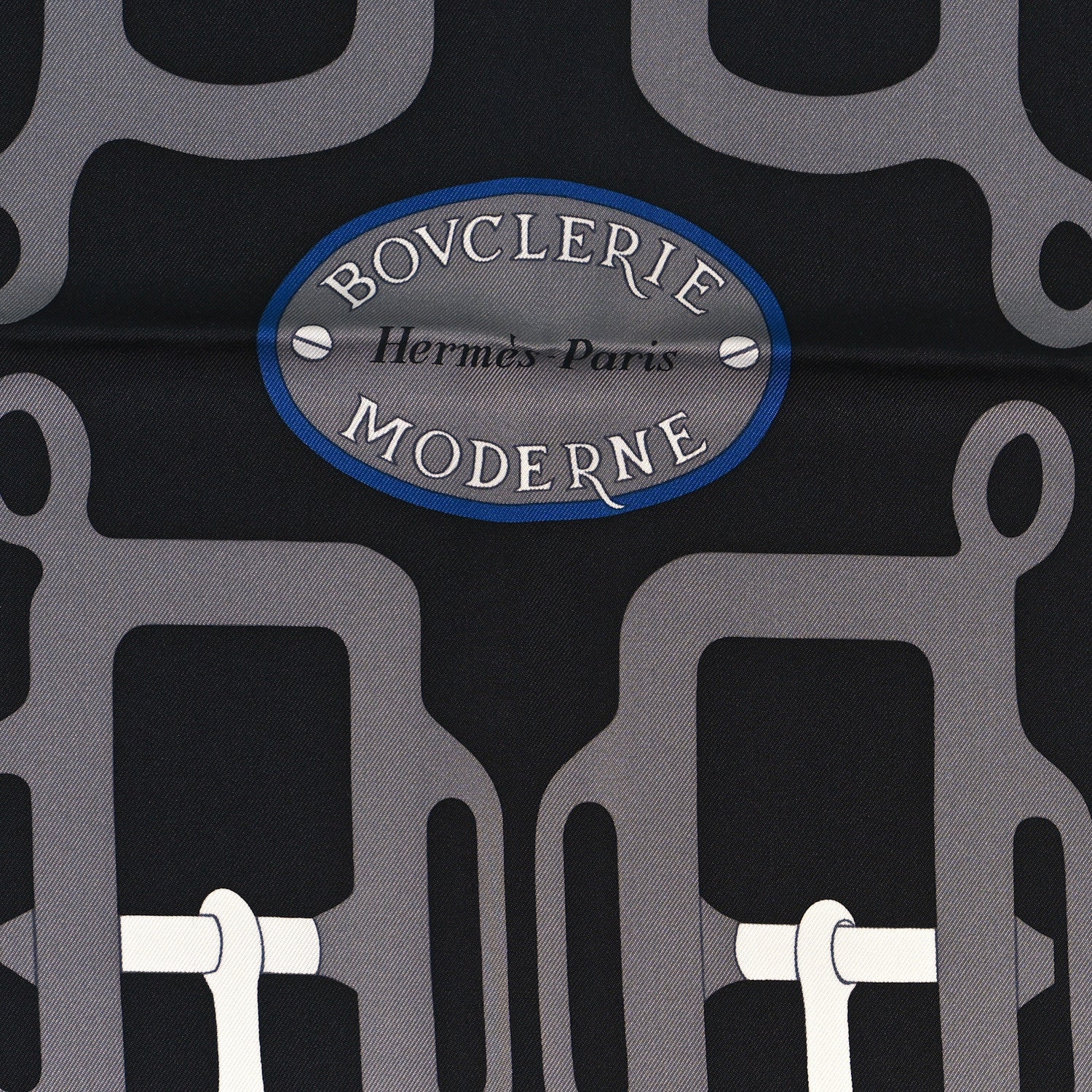 Hermes Silk Bouclerie Moderne Scarf 90 Bleu 2 of 4