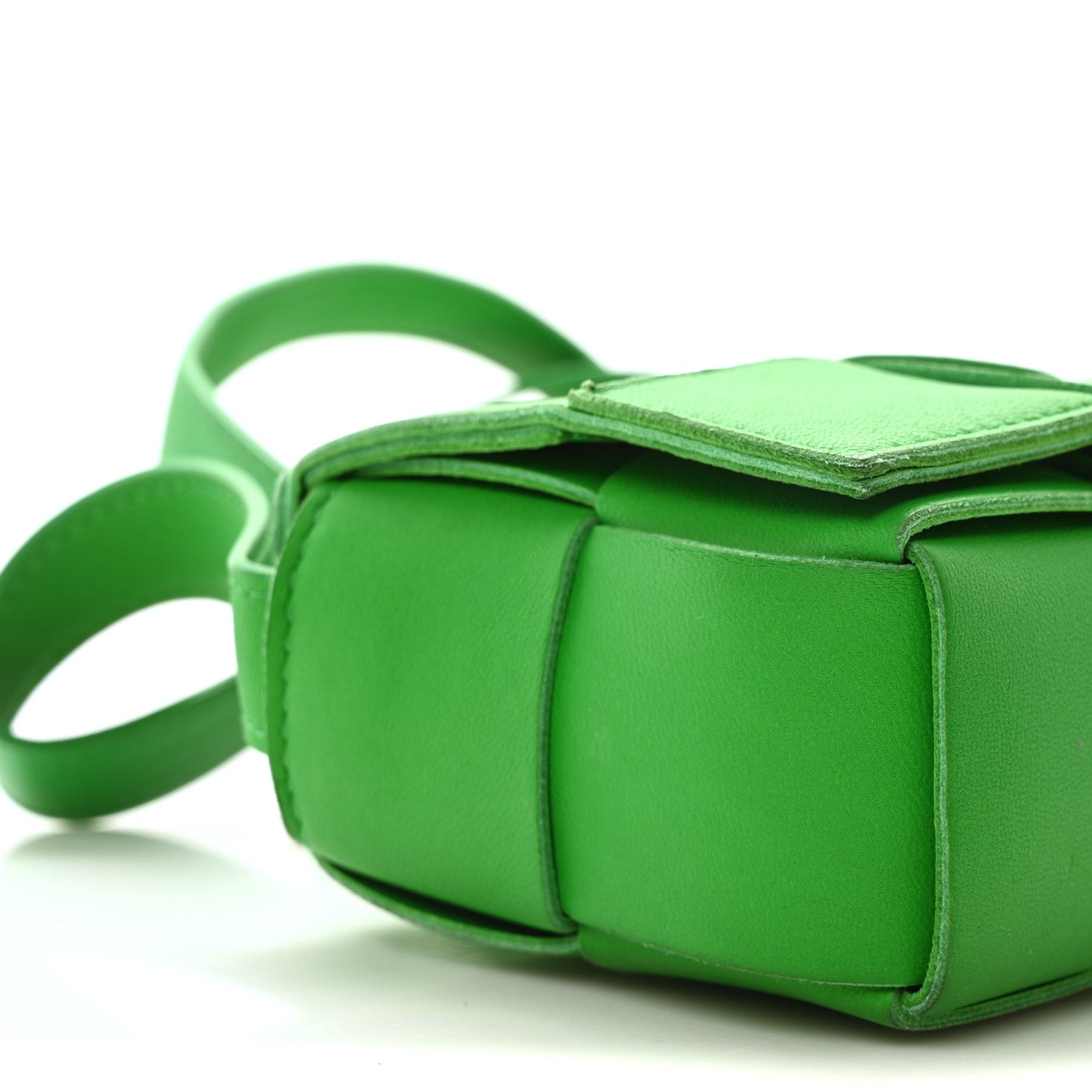 Bottega Veneta Lambskin Maxi Intrecciato Extra Mini Cassette Crossbody Bag Parakeet 8 of 9