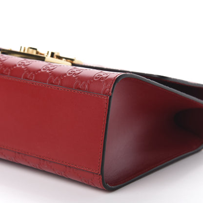 Gucci Guccissima Medium Padlock Shoulder Bag Hibiscus Red 7 of 11