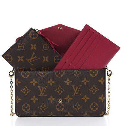 Louis Vuitton Monogram Pochette Felicie Chain Wallet Fuchsia 8 of 13