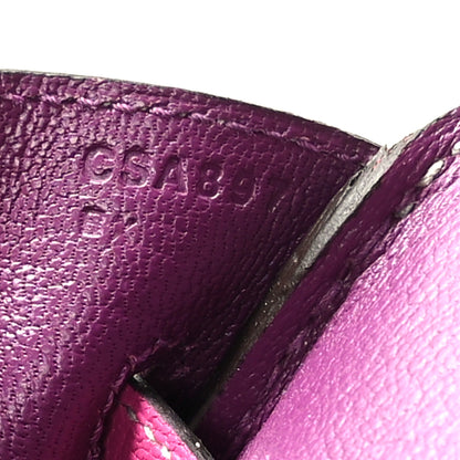 Hermes Chevre de Coromandel Horseshoe Birkin 30 Rose Pourpre Anemone 7 of 11