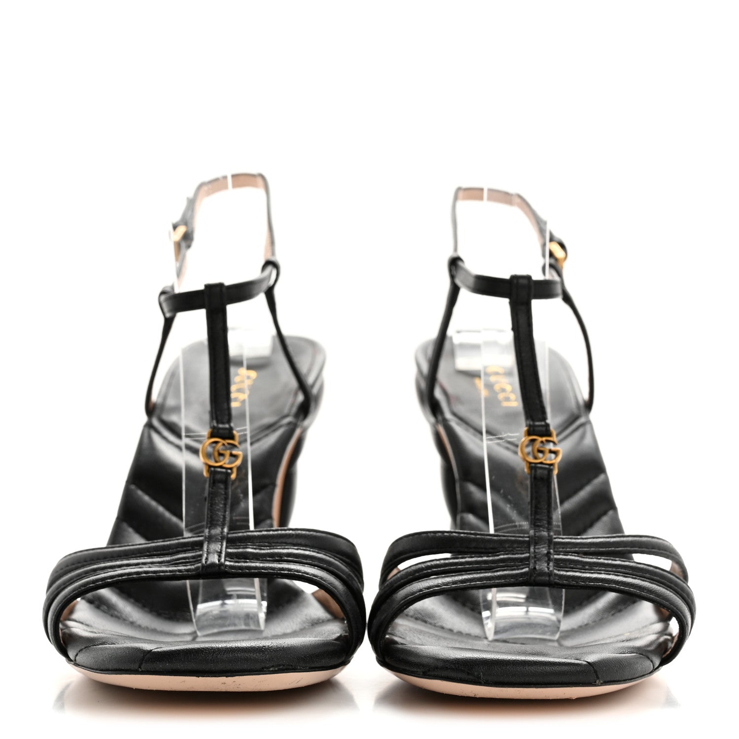 Gucci Nappa Matelasse T-Strap 40mm Sandals 38 Black 3 of 11