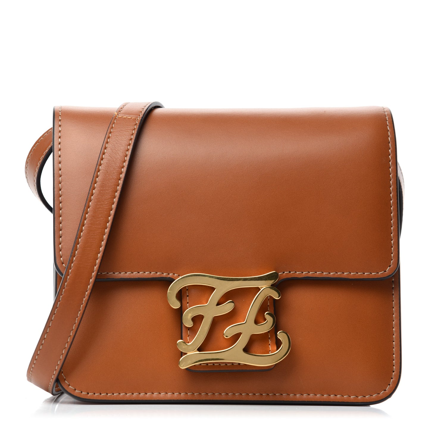 Vitello King Karligraphy Crossbody Bag Cuoio