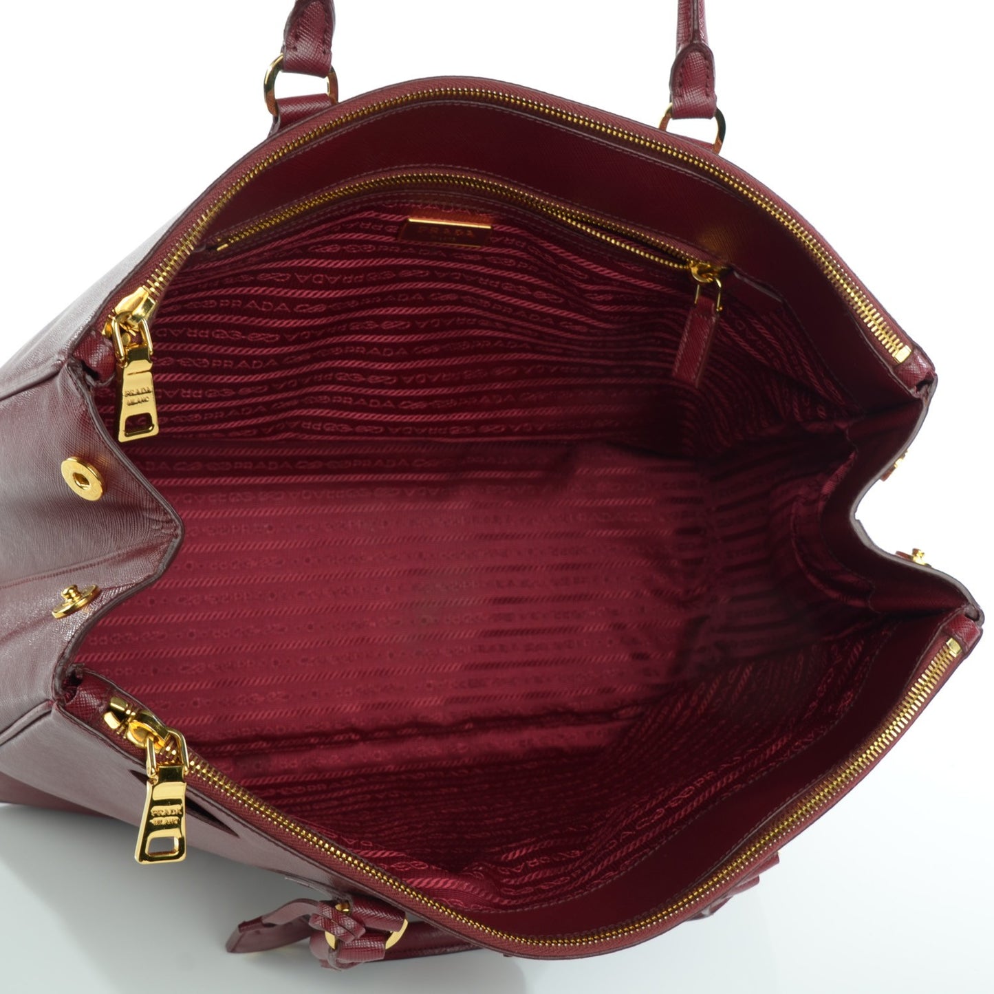 Saffiano Lux Extra Large Galleria Double Zip Tote Cherry