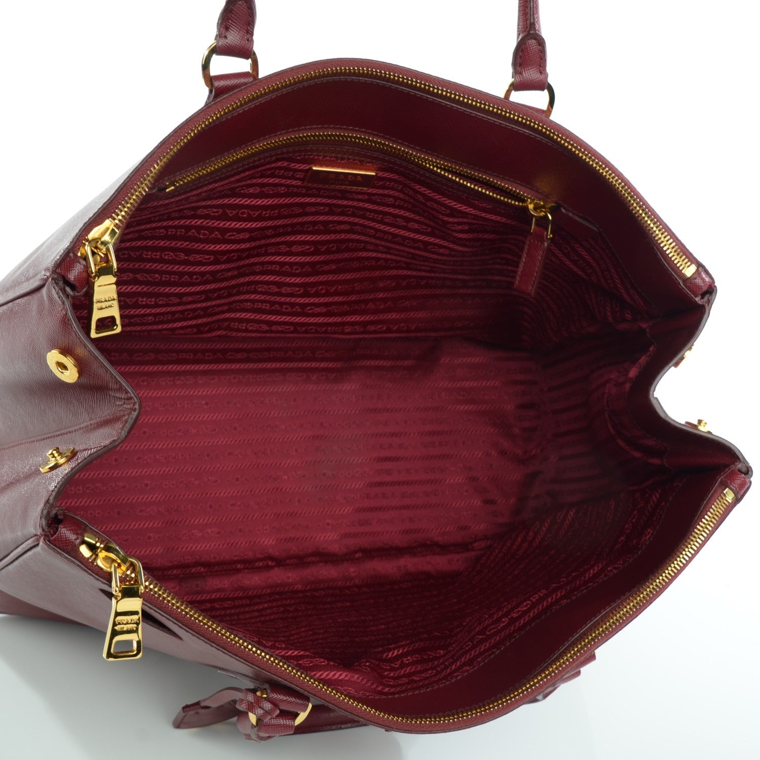 Prada Saffiano Lux Extra Large Galleria Double Zip Tote Cherry 5 of 8