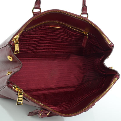 Prada Saffiano Lux Extra Large Galleria Double Zip Tote Cherry 5 of 8