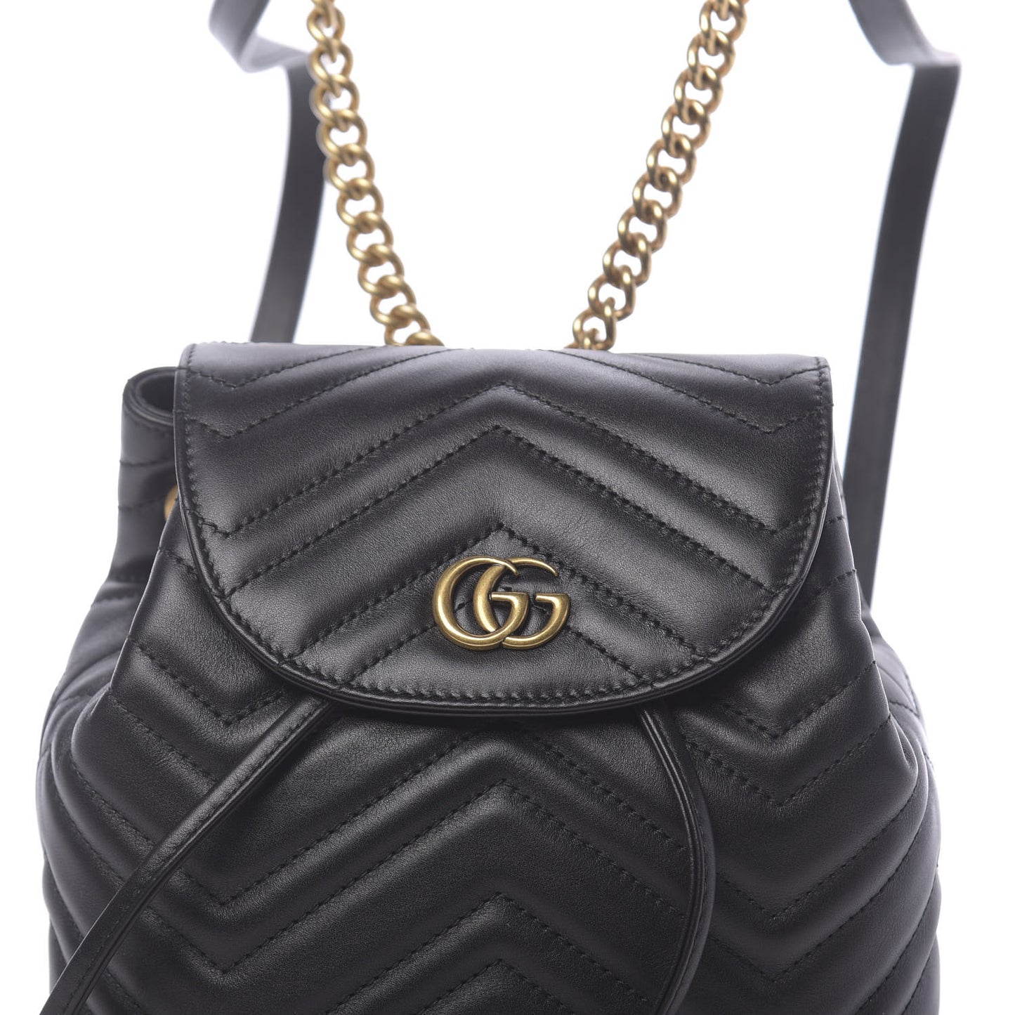 Calfskin Matelasse GG Marmont Flap Backpack Black