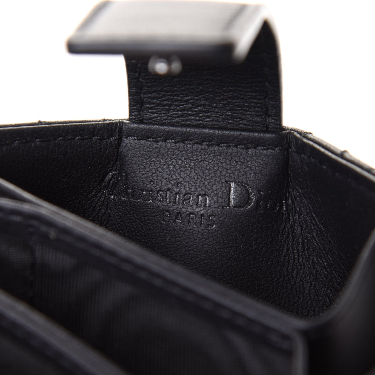 Ultra Matte Calfskin Cannage Lady Dior 5-Gusset Card Holder Black
