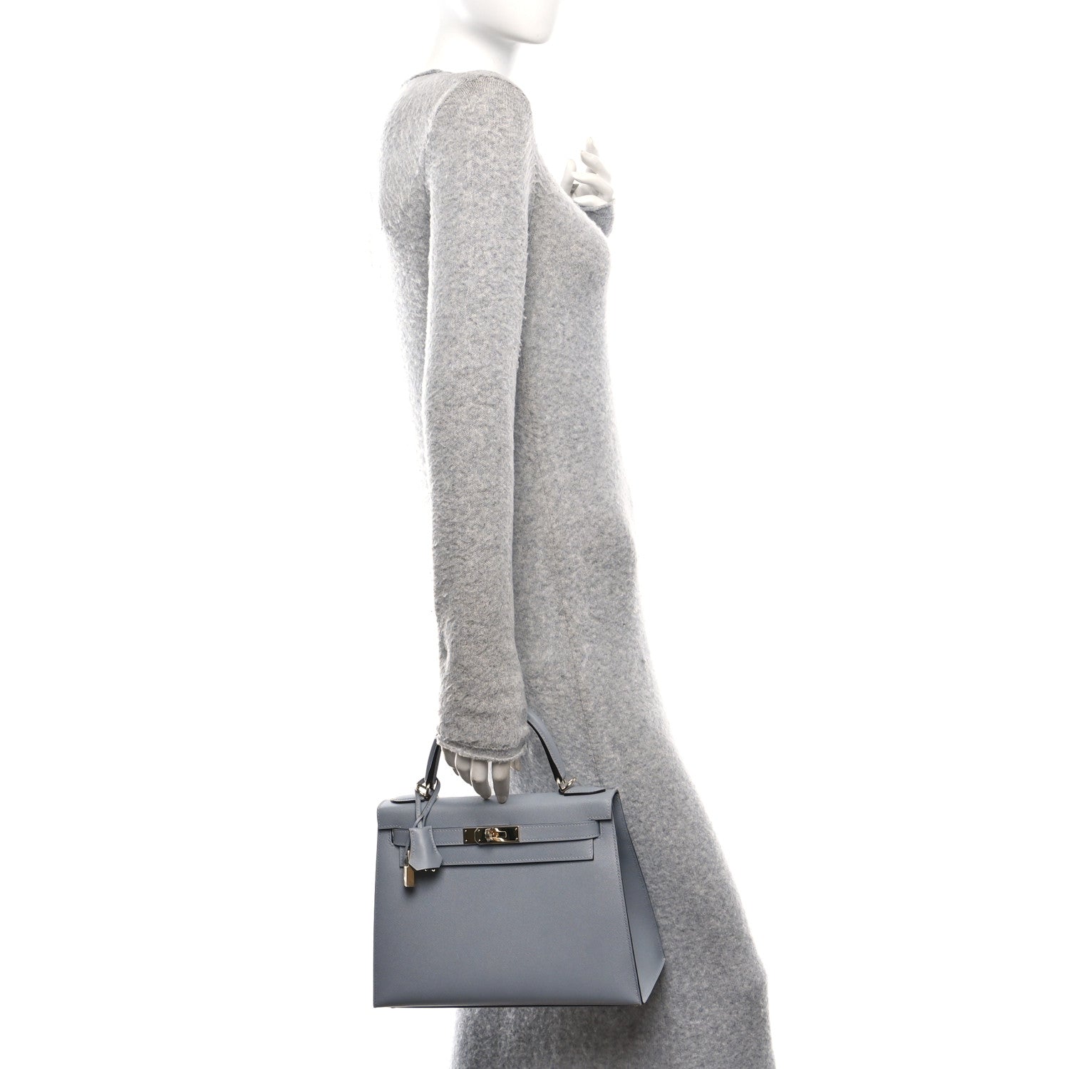 Hermes Madame Calfskin Kelly Sellier 28 Gris Pantin 2 of 11