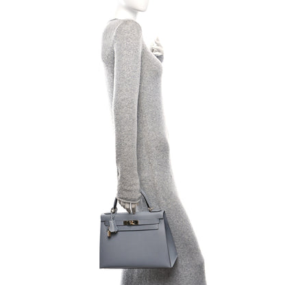 Hermes Madame Calfskin Kelly Sellier 28 Gris Pantin 2 of 11