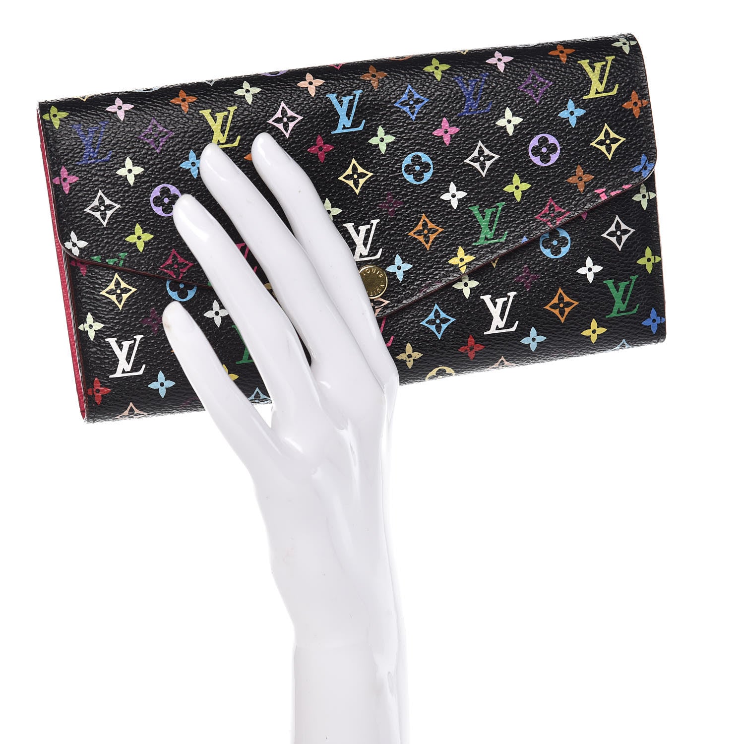 Louis Vuitton Monogram Multicolor Sarah Wallet NM Black Grenade 2 of 7
