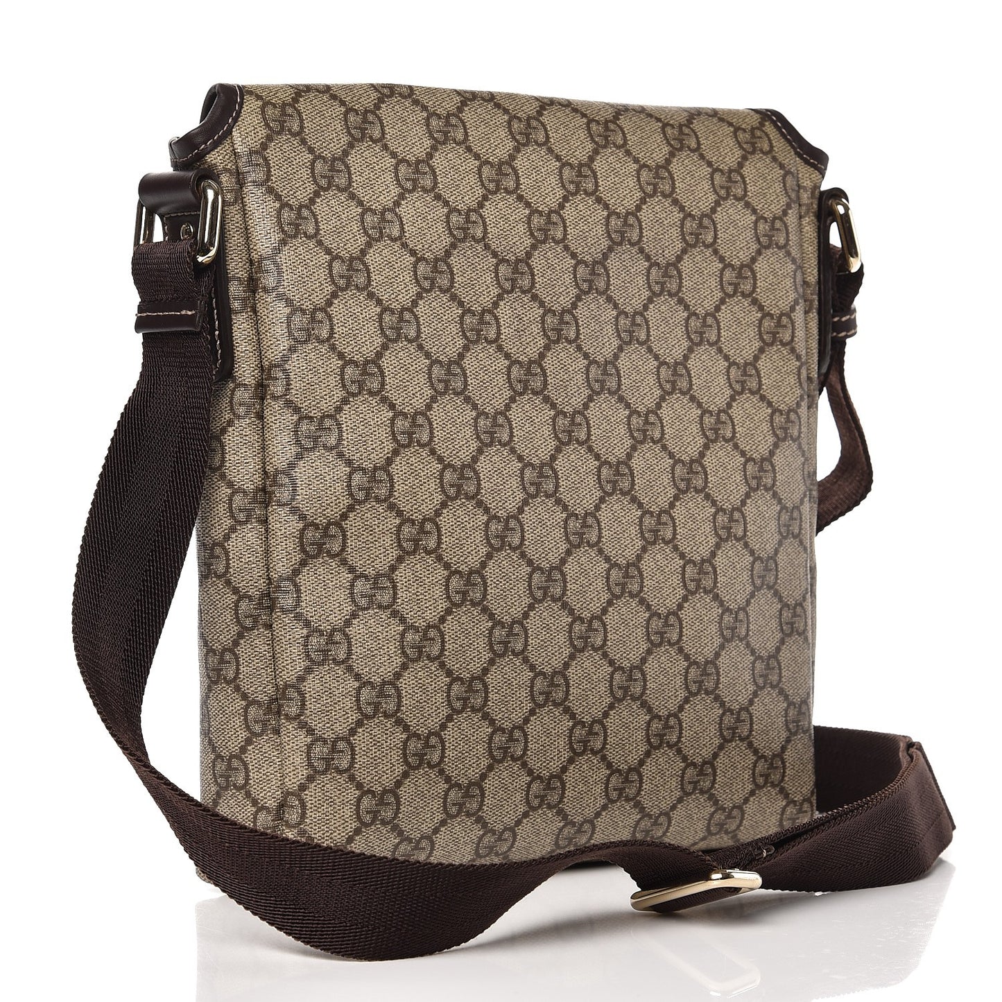 GG Plus Monogram Small Flap Messenger Bag Beige Dark Brown