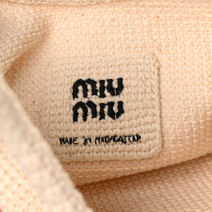 Miu Miu Cotton Crochet Floral Ivy Bag Beige Khaki 5 of 9