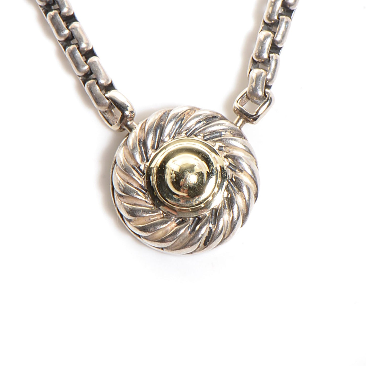 Sterling Silver 14K Yellow Gold Cookie Pendant Necklace