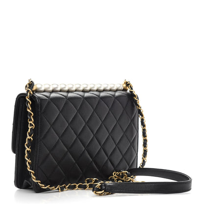 Chanel Lambskin Quilted Small Chic Pearls Flap Black 3 of 11