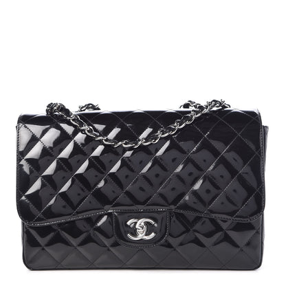 Chanel Patent Quilted Jumbo Single Flap Black 1 of 11