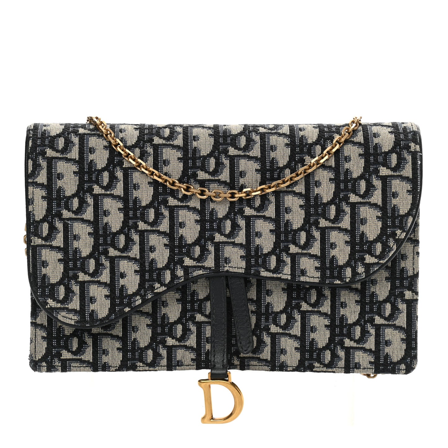 Oblique Saddle Chain Pouch Blue