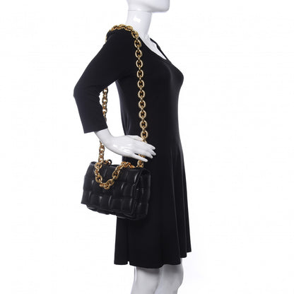 Bottega Veneta Lambskin Maxi Intreccio Padded Chain Cassette Crossbody Bag Black 2 of 9