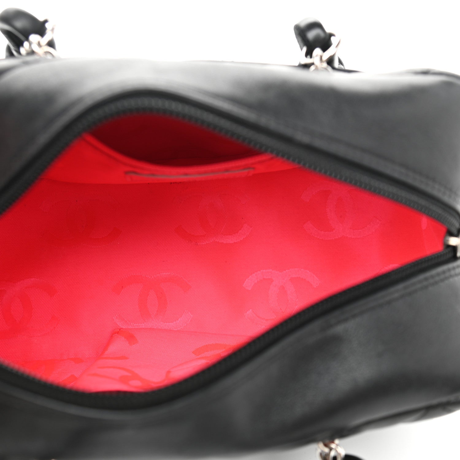 Chanel Calfskin Quilted Small Cambon Bowler Black White 4 of 12