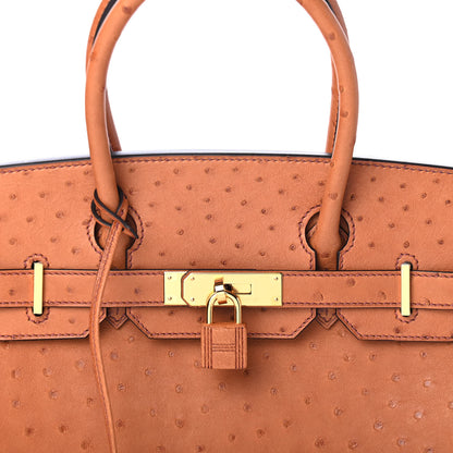 Hermes Ostrich Birkin 30 Cognac 9 of 10