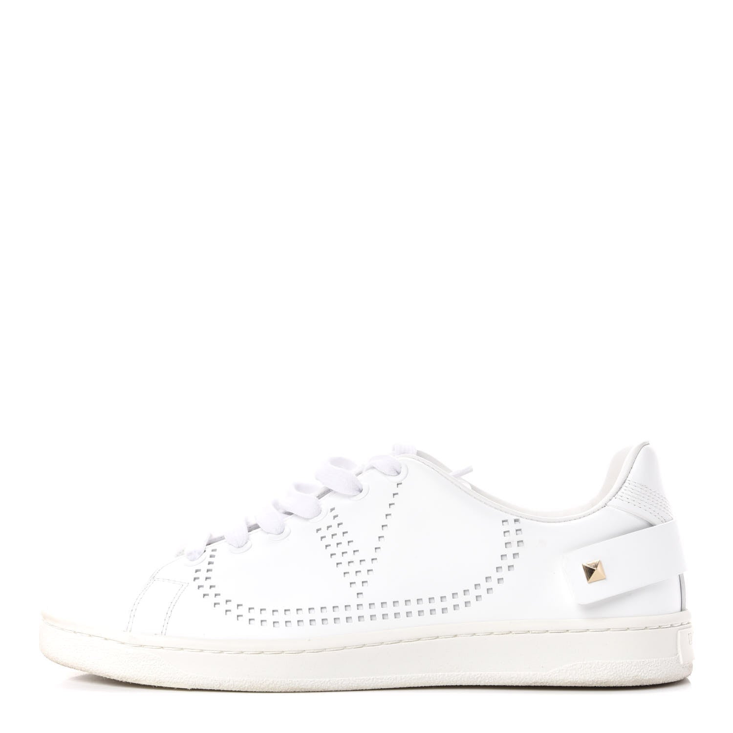 Valentino Garavani Calfskin Womens Backnet Sneakers 37.5 White 1 of 10