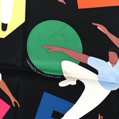 Hermes Silk Hommage a Gene Kelly Scarf 70 Black Multicolore 2 of 3