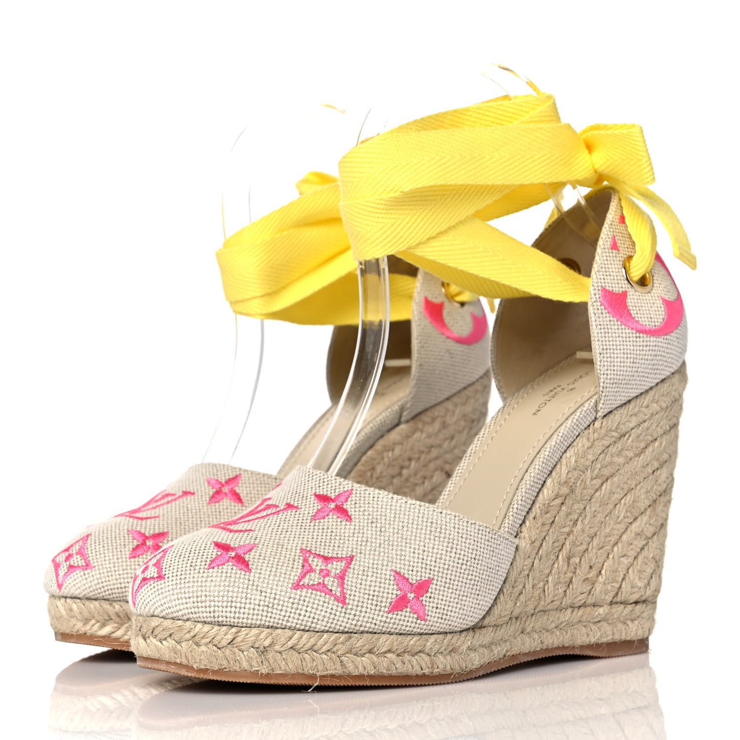 Canvas Monogram Starboard Wedge Espadrilles 36.5 Rose Pop