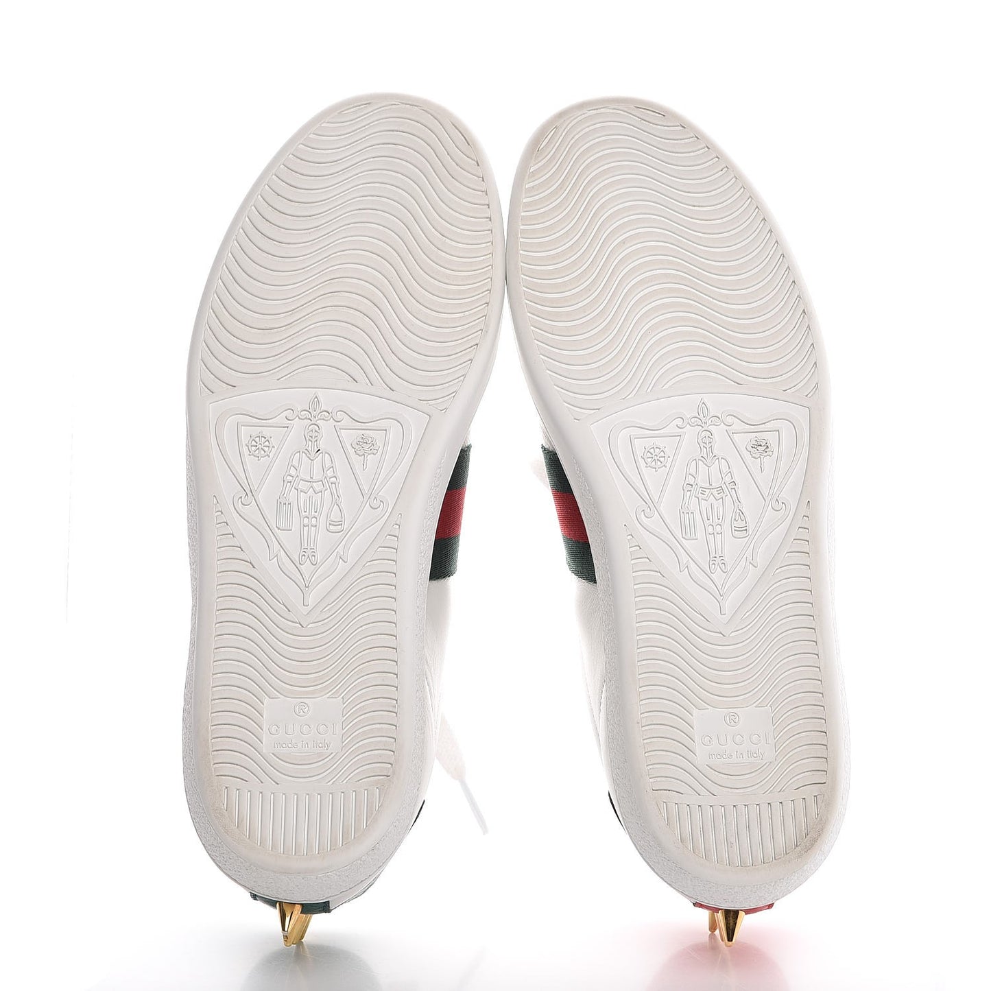 Calfskin Web Pearl Studded Ace Sneakers 36.5 White