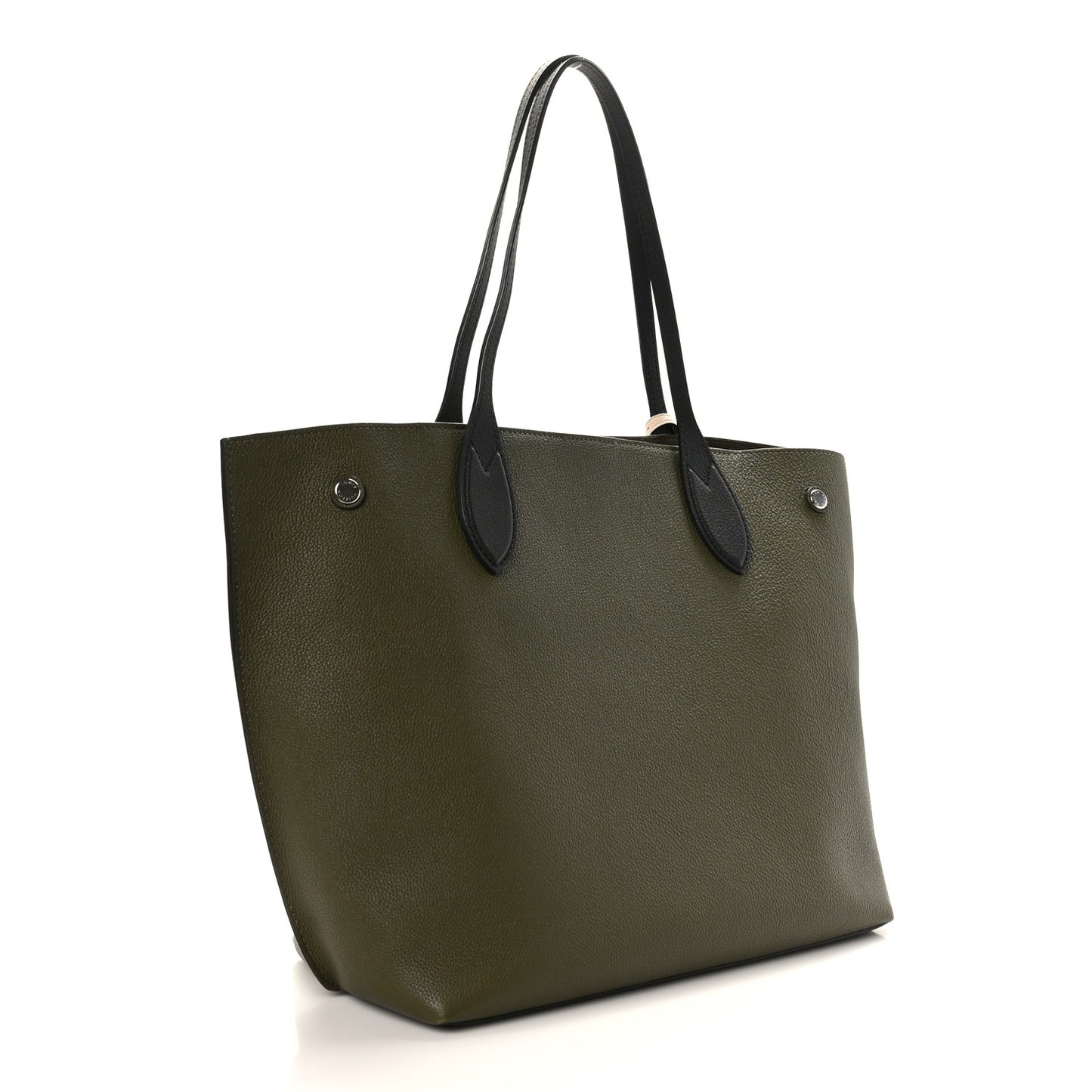 Calfskin Lockme Go Tote Green Toffee