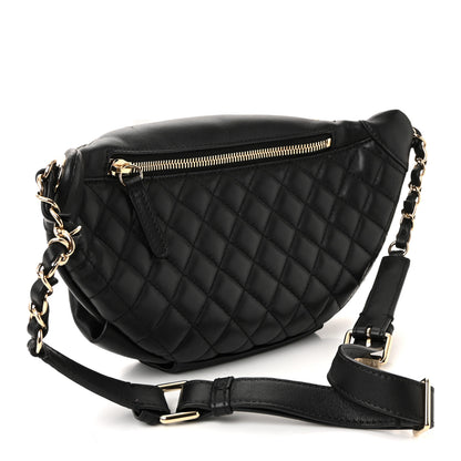 Chanel Lambskin Quilted Waist Bag Fanny Pack Black 3 of 11