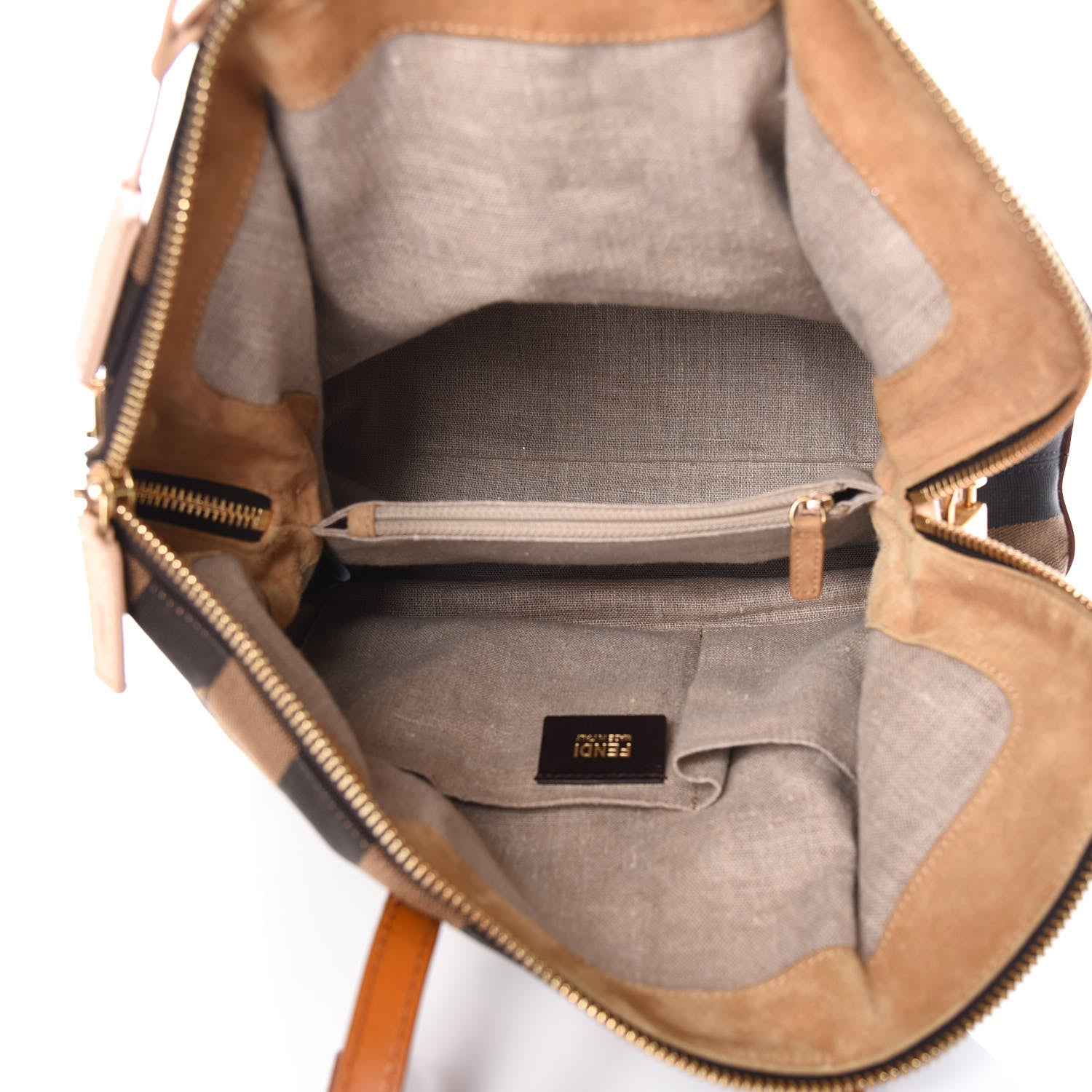 Fendi Pequin Cuoio Vegetale 2Bag Tobacco Cuoio Miele Vacchetta 8 of 12