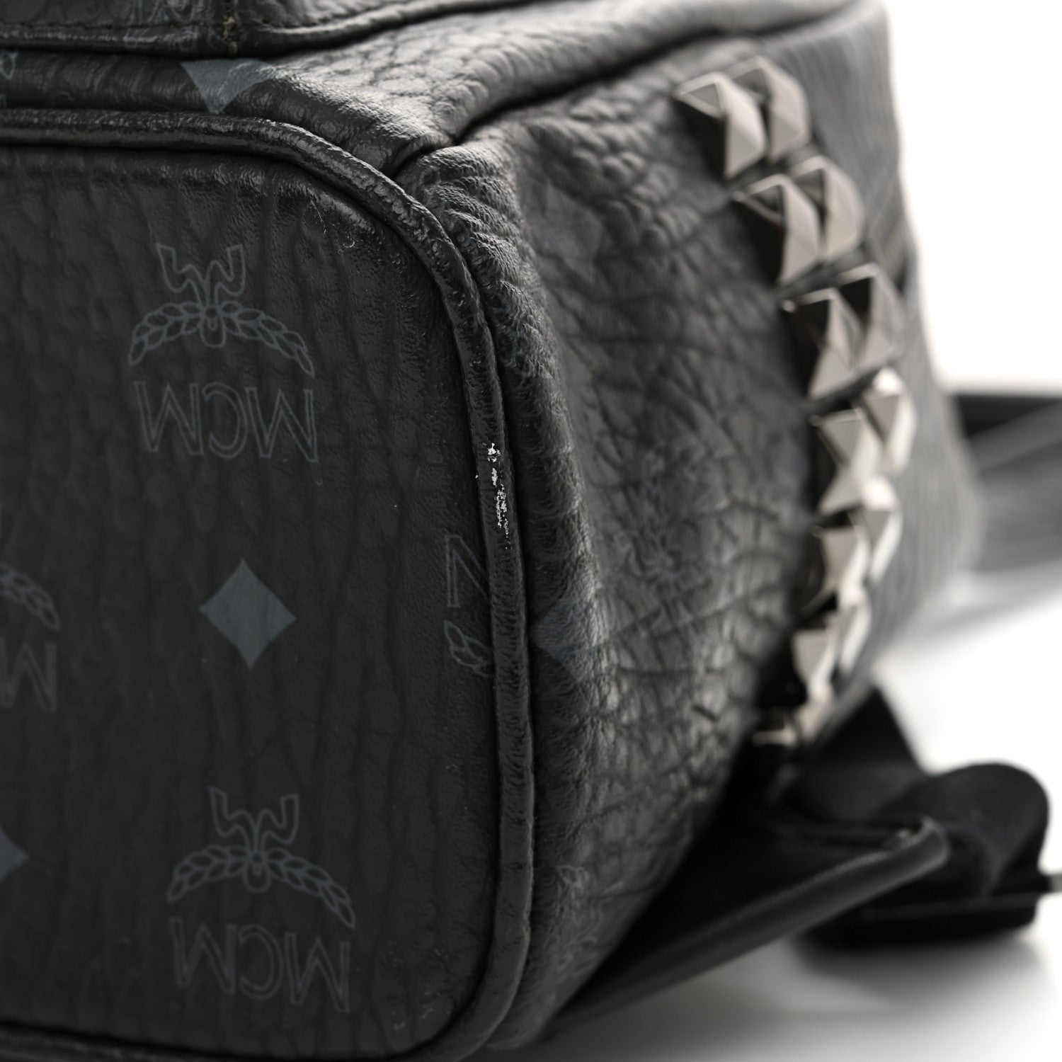 MCM Visetos Side Stud Mini Stark Backpack Black 10 of 10