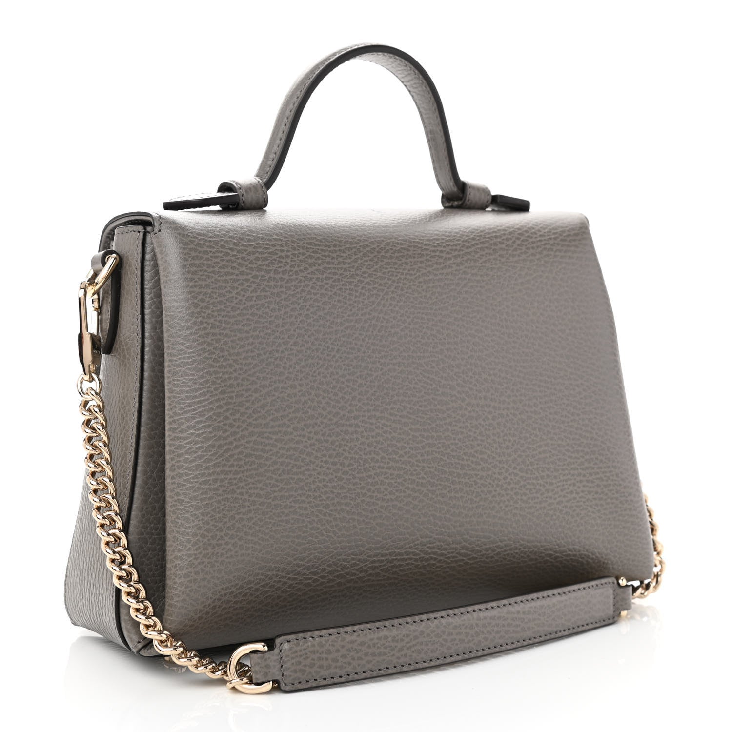 Gucci Dollar Calfskin Interlocking G Top Handle Shoulder Bag Loess 2 of 8