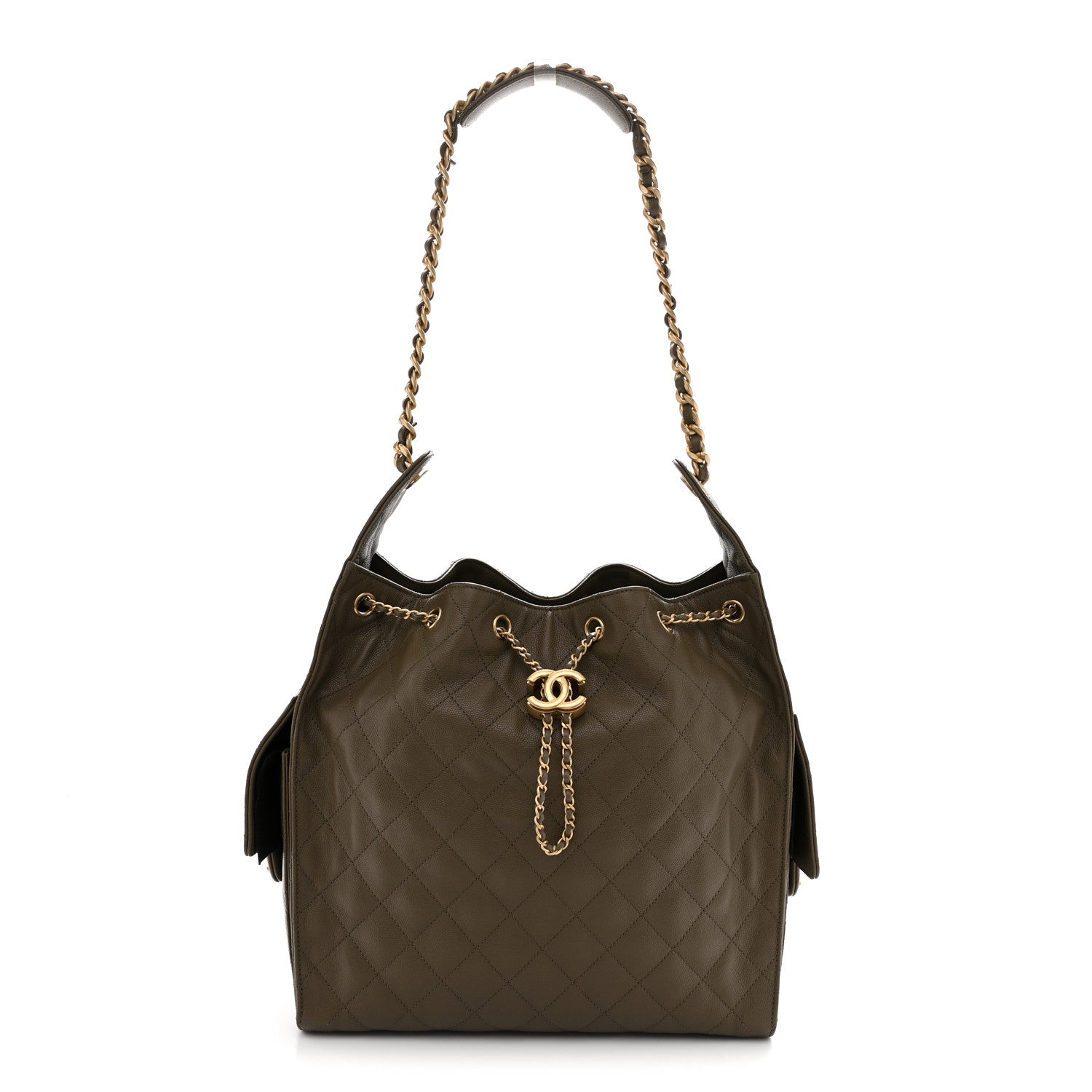 Chanel Caviar Quilted Medium Chanel 25 Handbag Dark Khaki 1 of 14