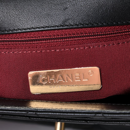 Chanel Lambskin Quilted Small Chain Infinity Top Handle Flap Black 2 of 2