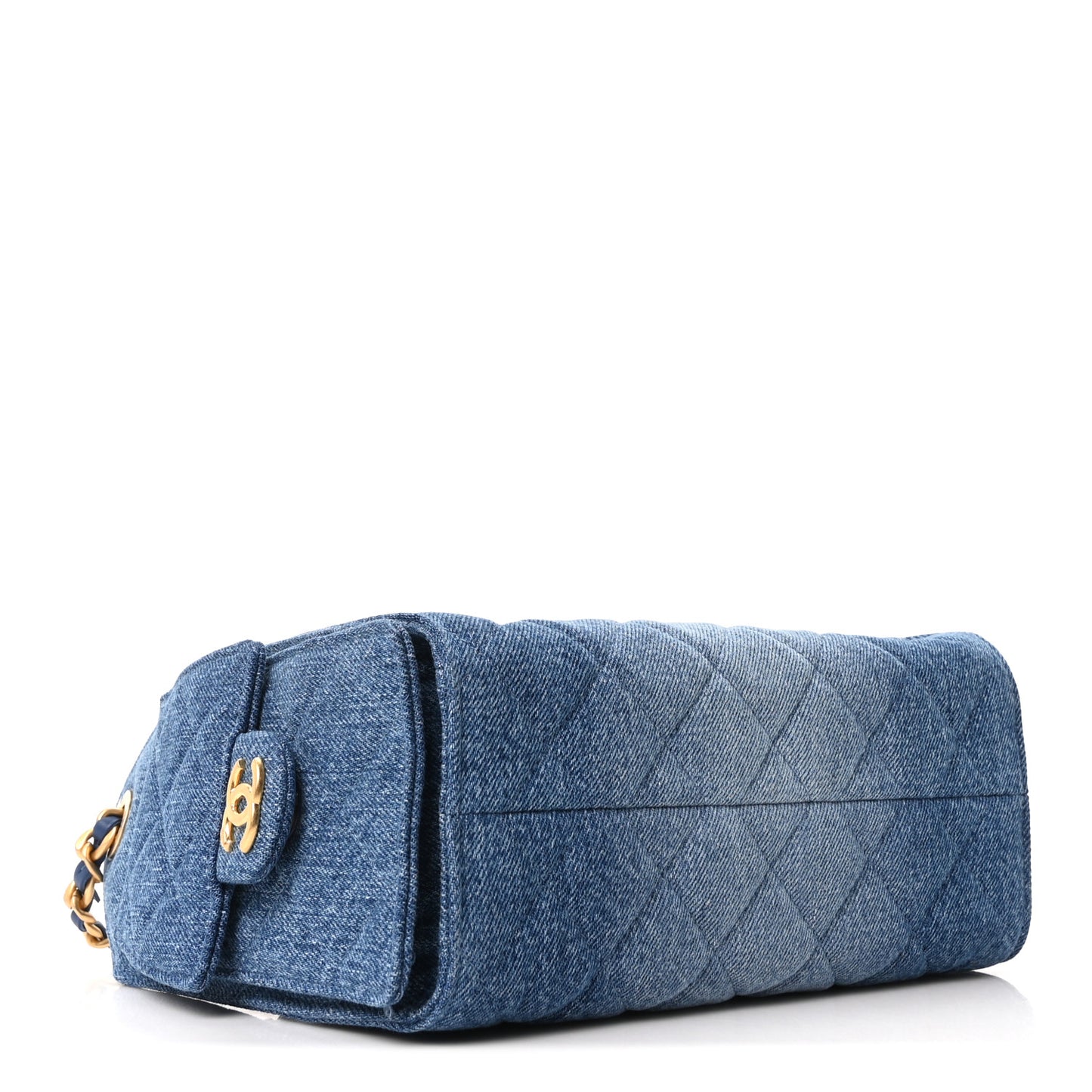 Washed Denim Quilted Mini Chanel 25 Handbag Blue