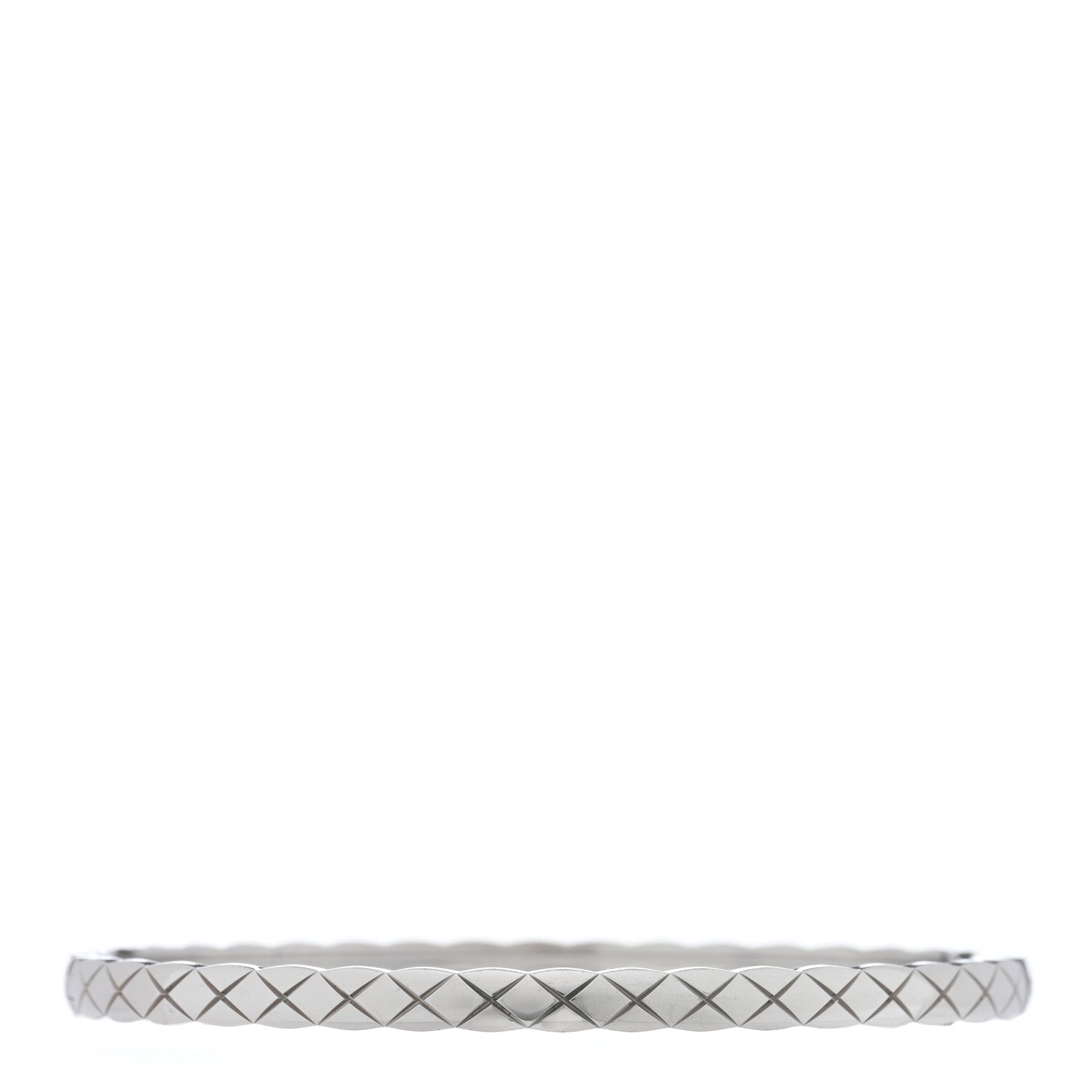 Chanel 18K White Gold Mini Coco Crush Bangle Bracelet S 2 of 4