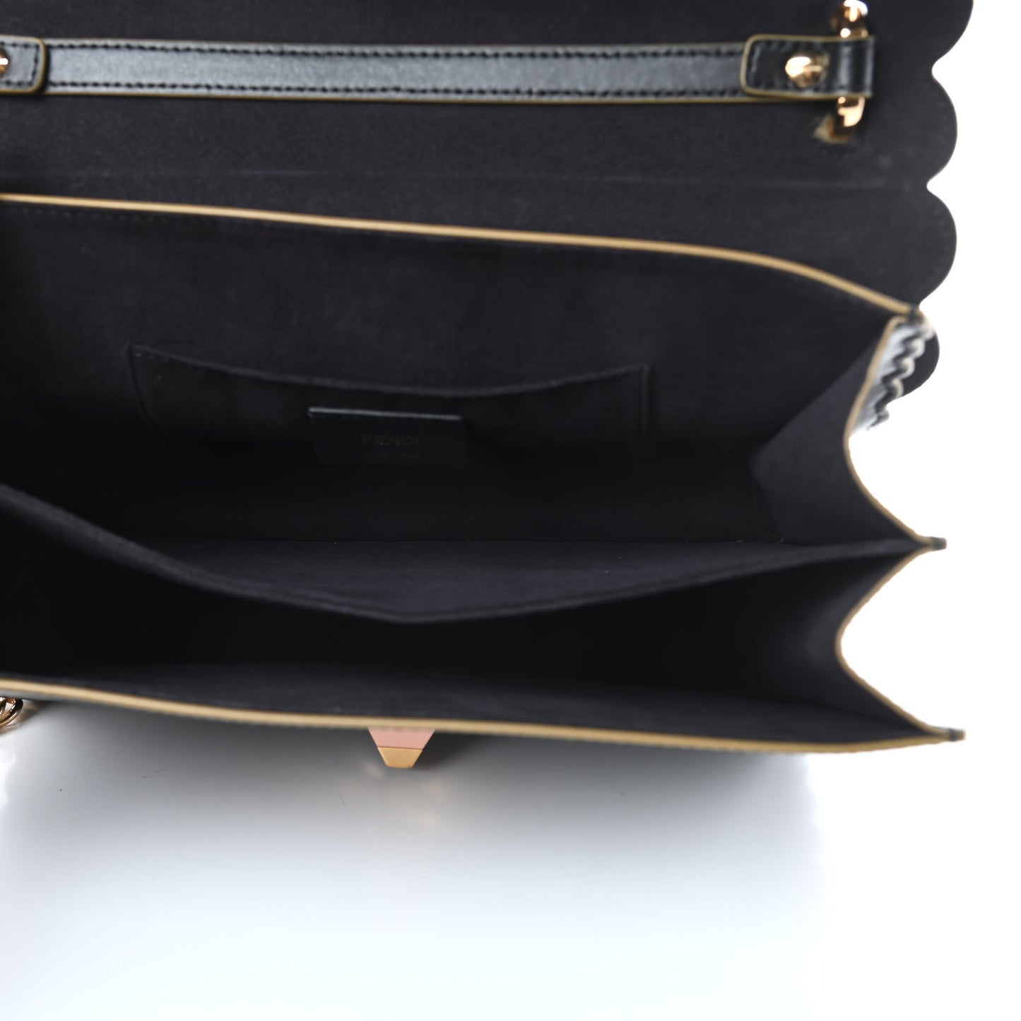 Vitello Liberty Scalloped Studded Kan I Shoulder Bag Black