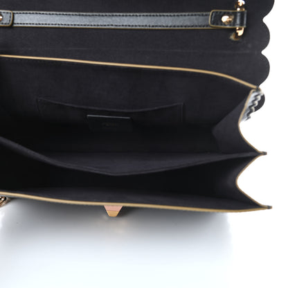 Fendi Vitello Liberty Scalloped Studded Kan I Shoulder Bag Black 5 of 11