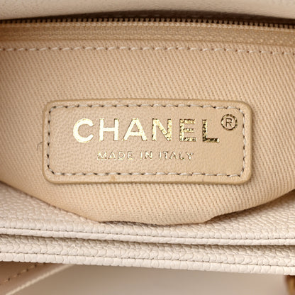 Chanel Grained Calfskin Quilted Small Cuba Top Handle Flap White 5 of 10
