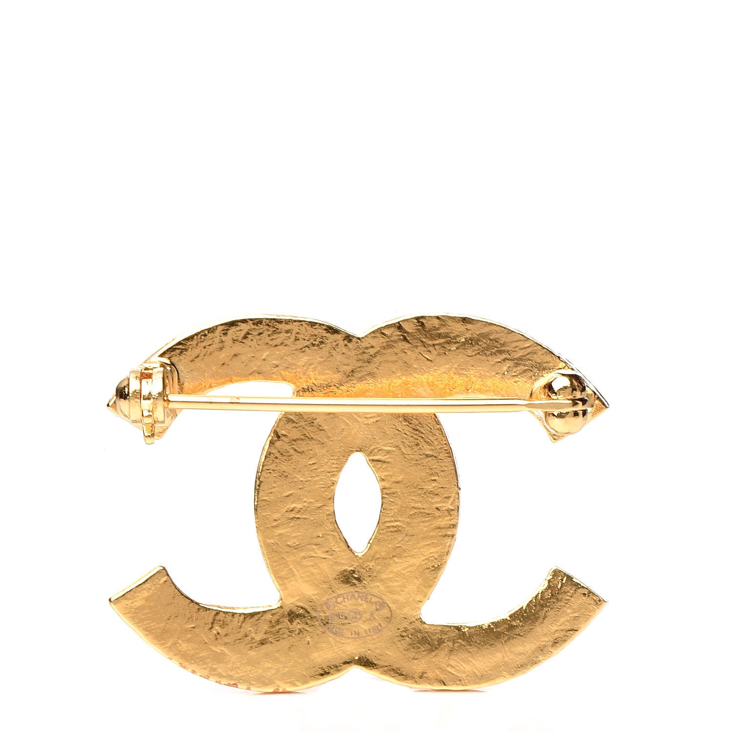 Chanel Gripoix Poured Glass Along The Nile CC Brooch Black Gold 3 of 5