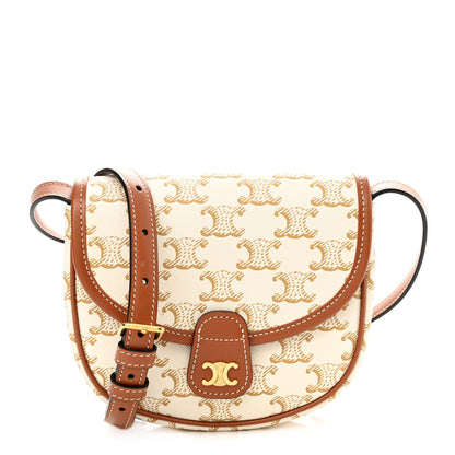 Celine Triomphe Canvas Calfskin Mini Besace Bag White 1 of 9