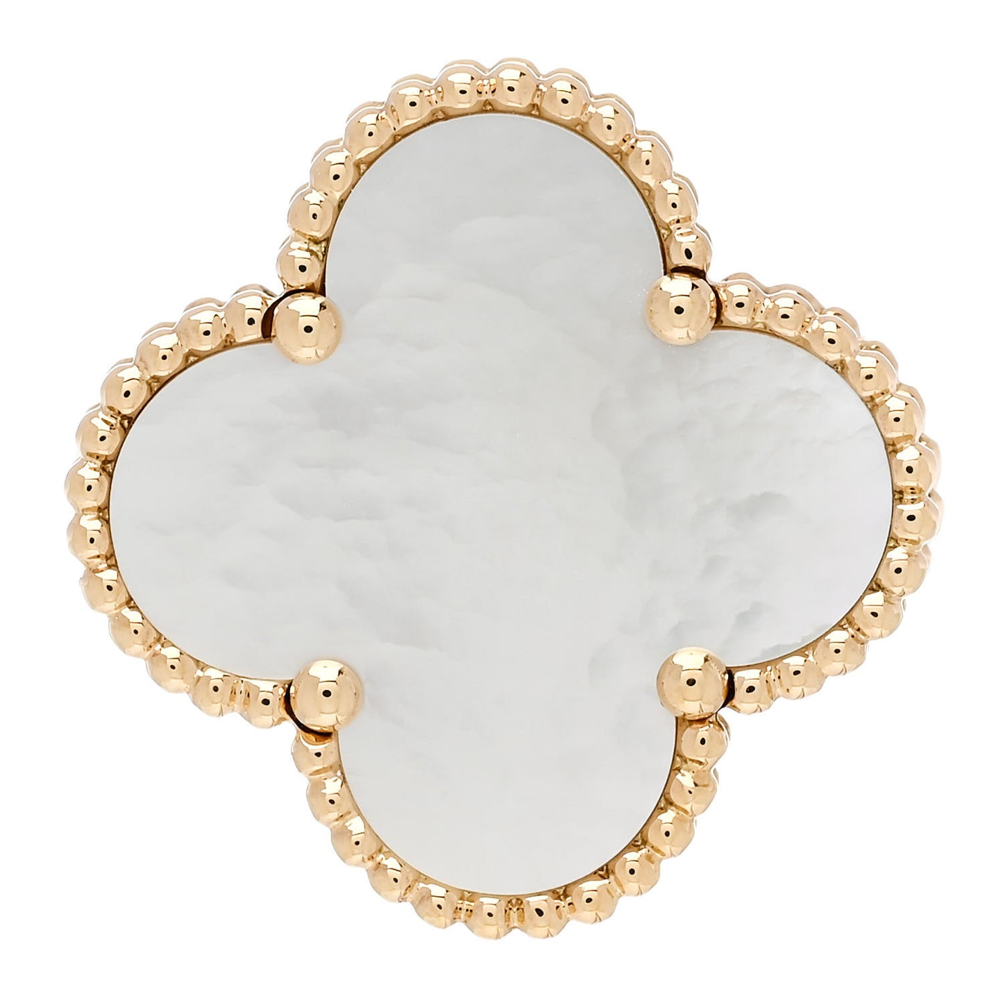 18K Yellow Gold Mother of Pearl Magic Alhambra Ring 53 6.5