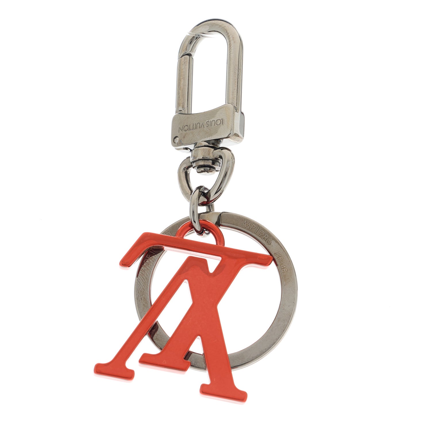 Louis Vuitton Metal Enamel Upside Down Bag Charm Key Holder Coral 1 of 4