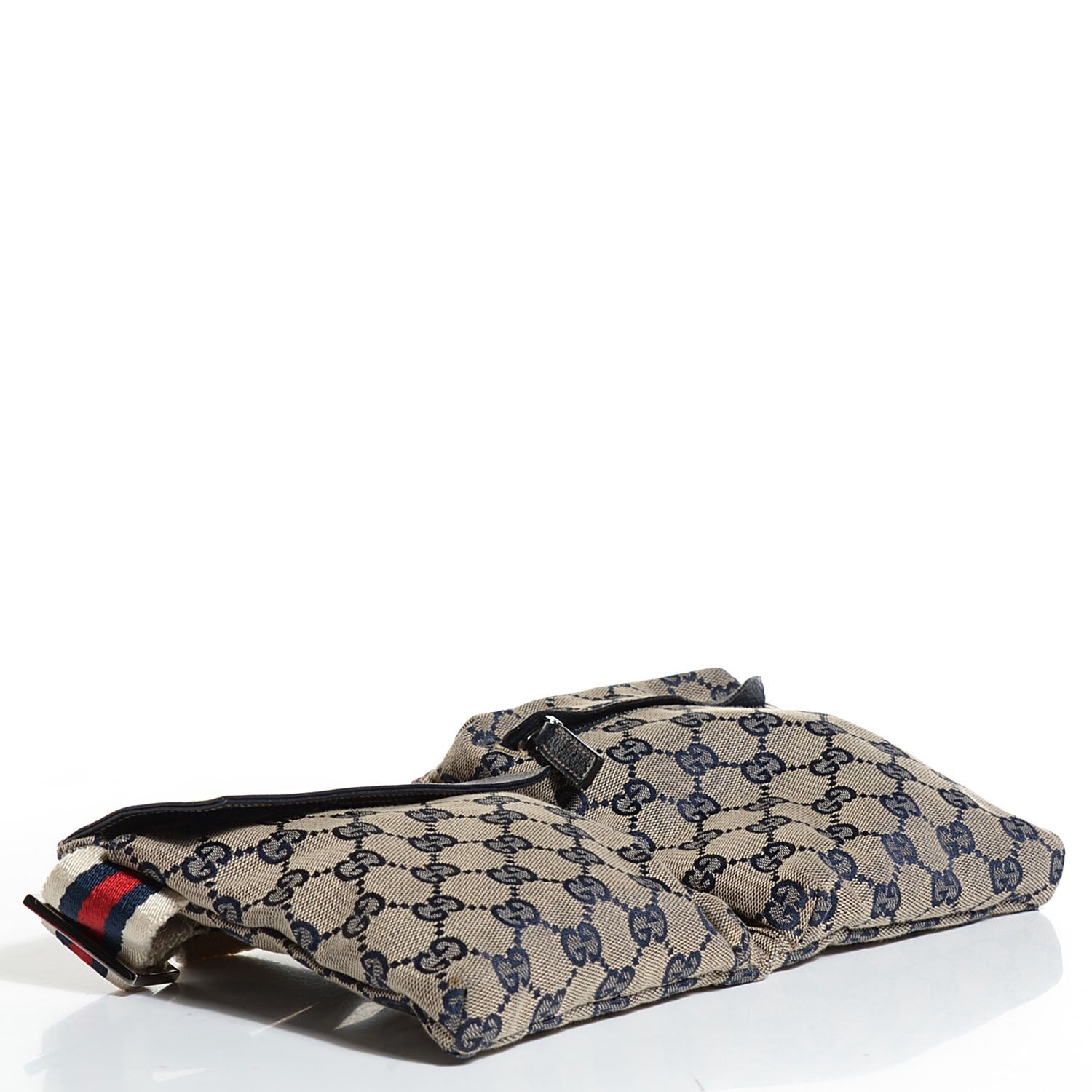 Gucci GG Monogram Web Double Pocket Belt Bag Navy 4 of 7