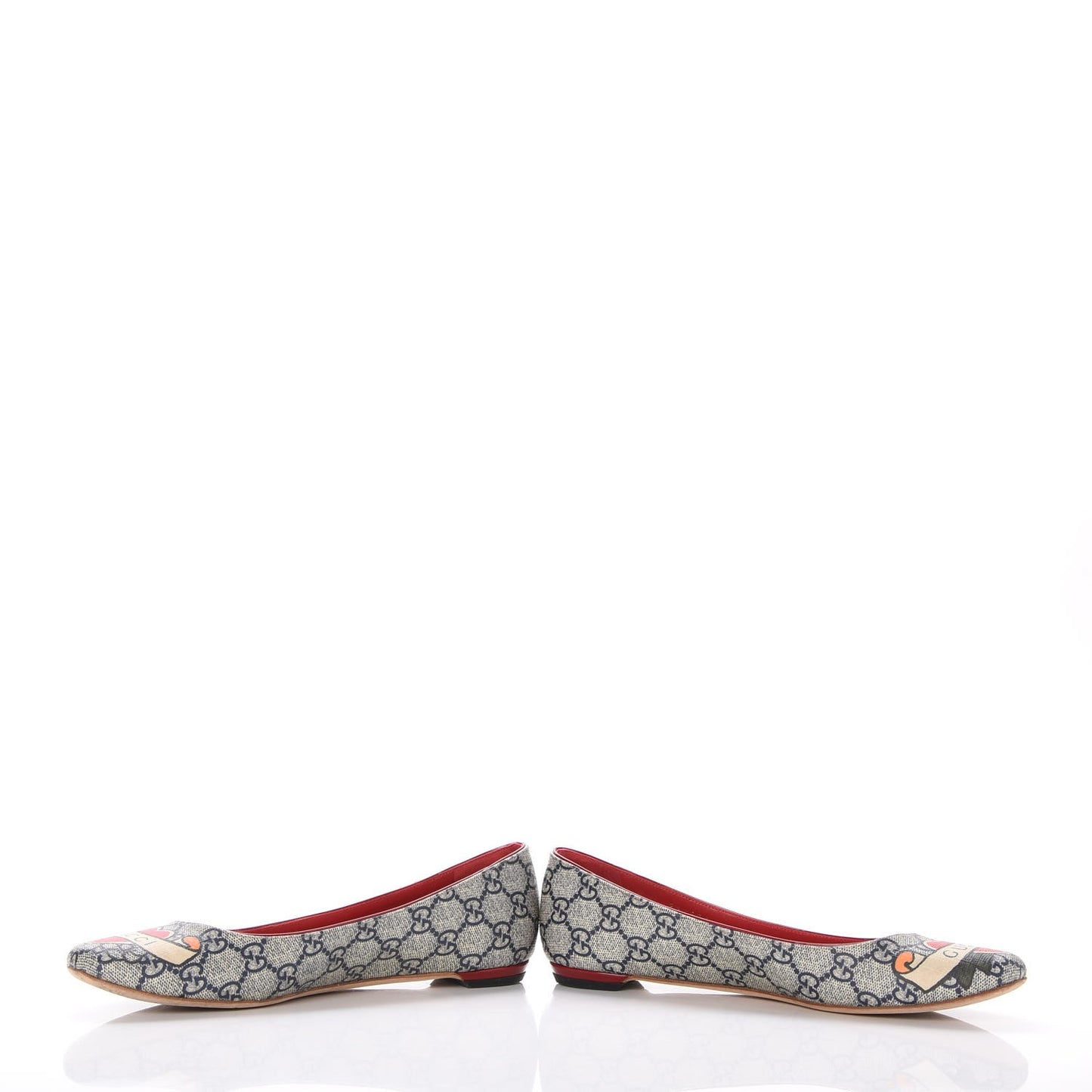 GG Supreme Monogram Heart Tattoo Ballet Flats 38