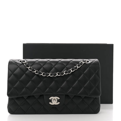 Chanel Lambskin Quilted Medium Double Flap Black 11 of 11