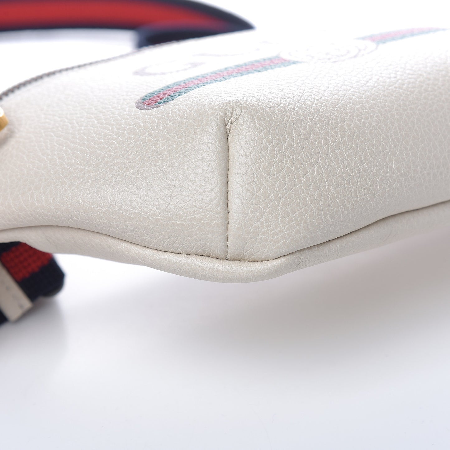 Grained Calfskin Small Logo Belt Bag White