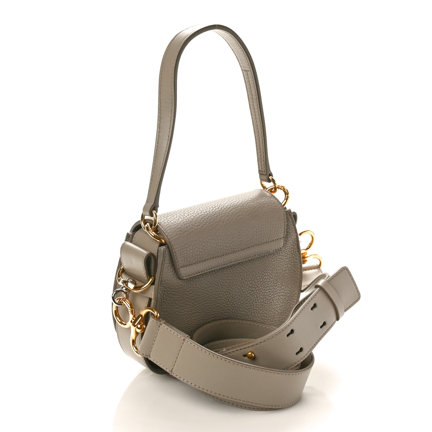 Chloe Grained Calfskin Small Tess Bag Motty Grey 3 of 9